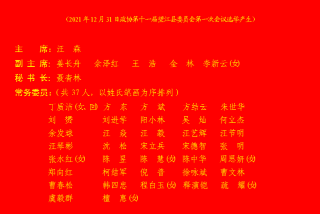 中国人民政治协商会议第十一届望江县委员会 主席、副主席、秘书长及常务委员名单.png
